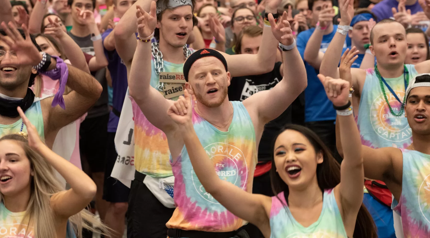 Students dance and sing at the 2020 raiseRed Dance Marathon.