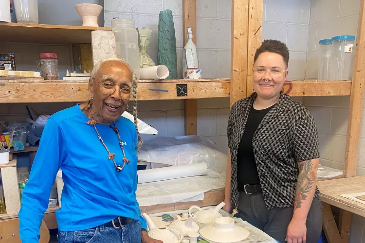 Elmer Lucille Hammonds Allen (A&S ’02) and Lalana Fedorschak, Associate Professor of Fine Arts