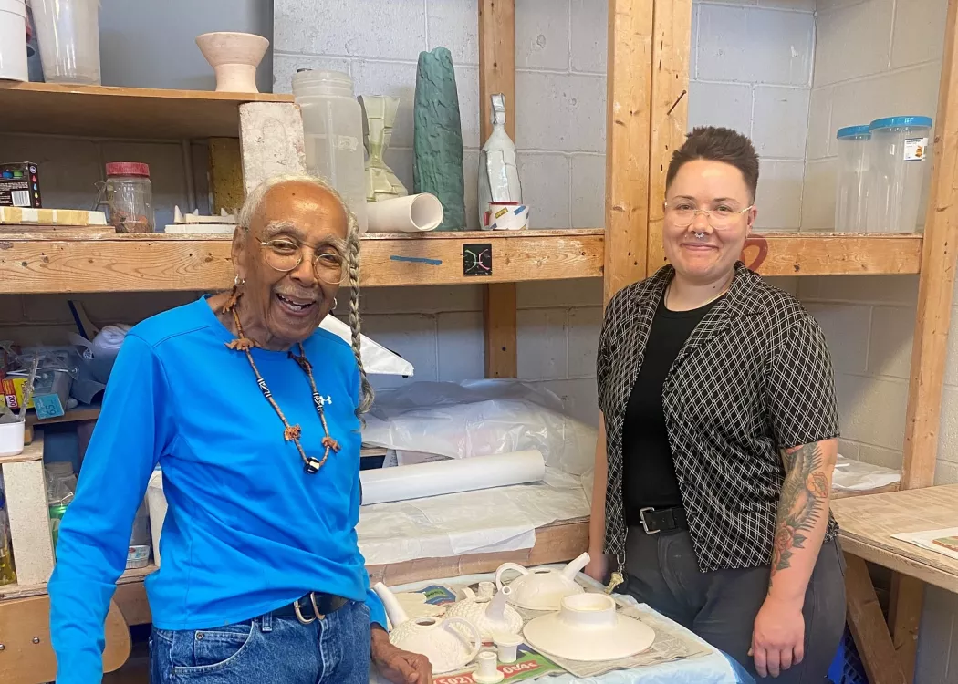 Elmer Lucille Hammonds Allen (A&S ’02) and Lalana Fedorschak, Associate Professor of Fine Arts